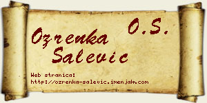Ozrenka Salević vizit kartica